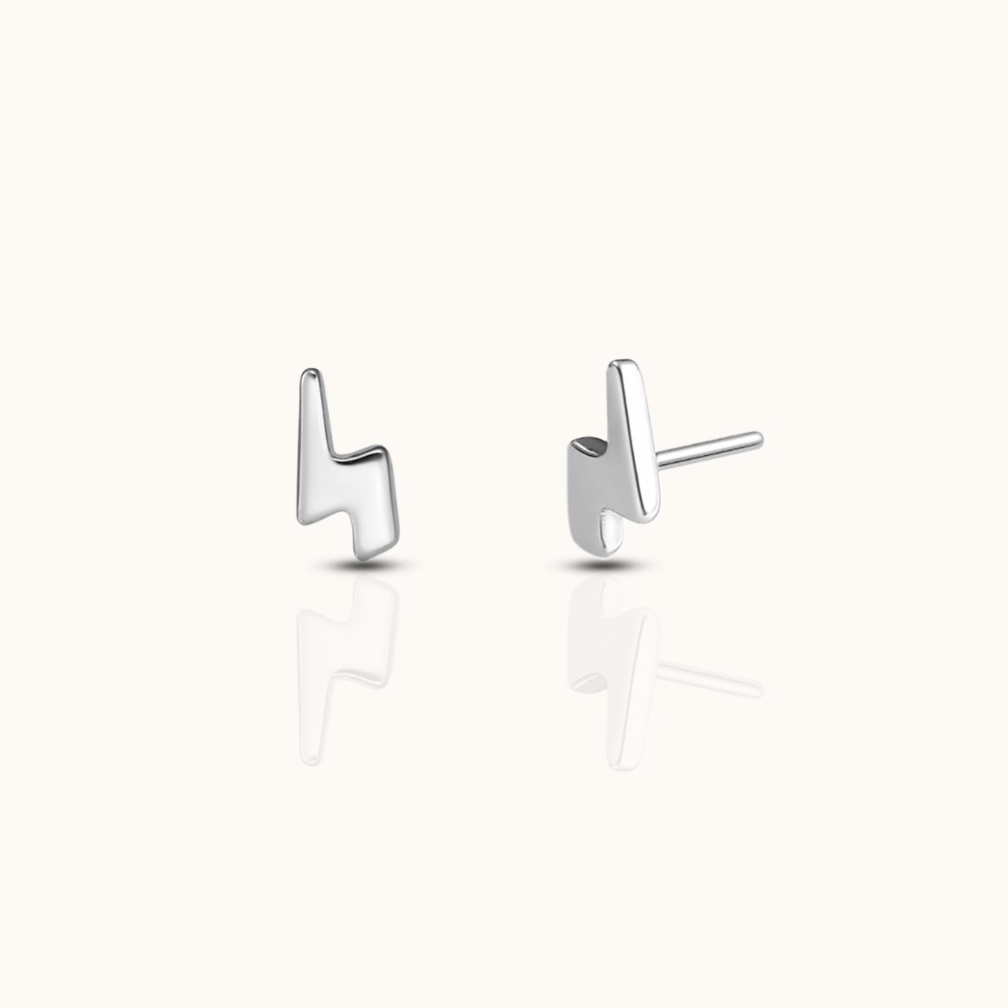 Lightning Bolt Shaped Threadless Labret Titanium Flat Back Earring