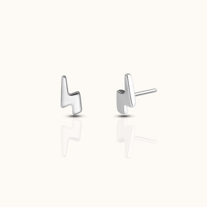 Lightning Bolt Shaped Threadless Labret Titanium Flat Back Earring