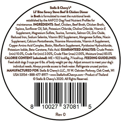 Stella & Chewy’s Lil Bites Stew Beef & Chicken Dog Food (2.7oz)