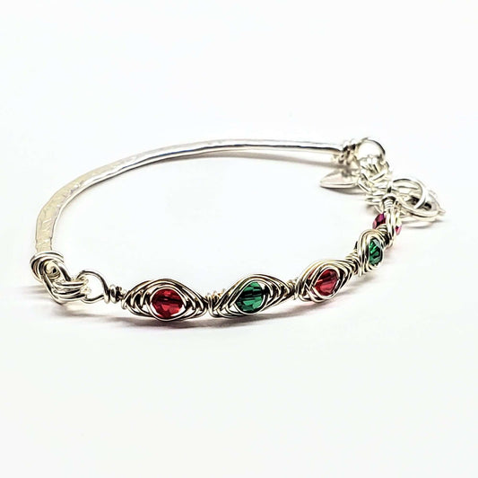 Limited Edition Red Green Christmas Holiday Tube Bracelet