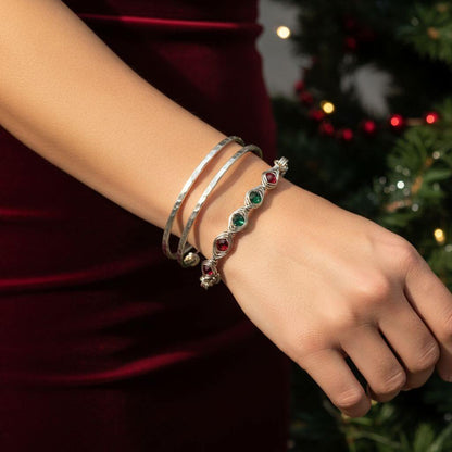 Limited Edition Red Green Christmas Holiday Tube Bracelet