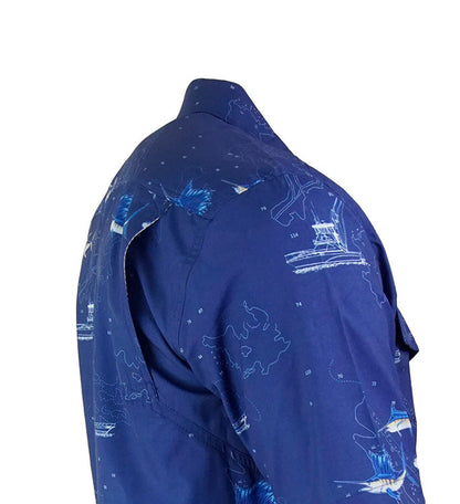 Men's Marine Charts UV Vented Fishing Shirt
