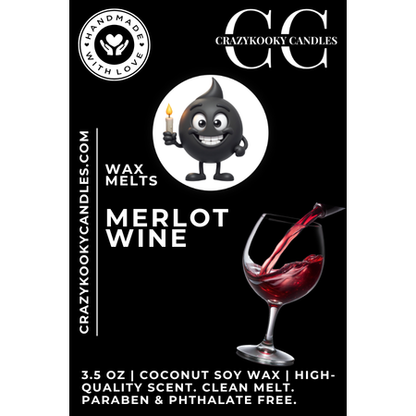 MERLOT WINE - Wax Melts, Scented Coconut Soy, 3.5oz
