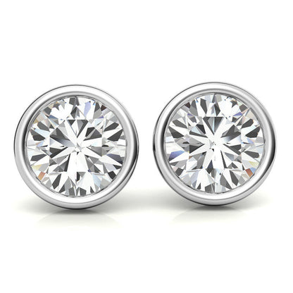 4.00 CTW Lab Grown Diamond Bezel Martini Stud Earrings in 14K White or Yellow Gold