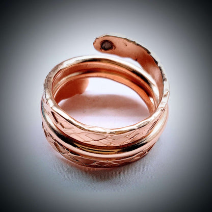 Matching Stackable Brides Mag Copper Crystal Embedded Wrap Ring