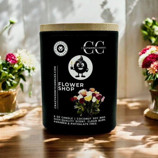 FLOWER SHOP - Funny Candle, Scented Coconut Soy Candle, 6oz