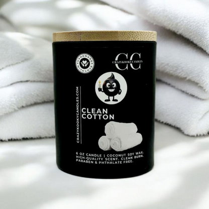 CLEAN COTTON - Funny Candle, Scented Coconut Soy Candle, 6oz