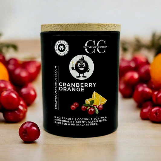 CRANBERRY ORANGE - Funny Candle, Scented Coconut Soy Candle, 6oz