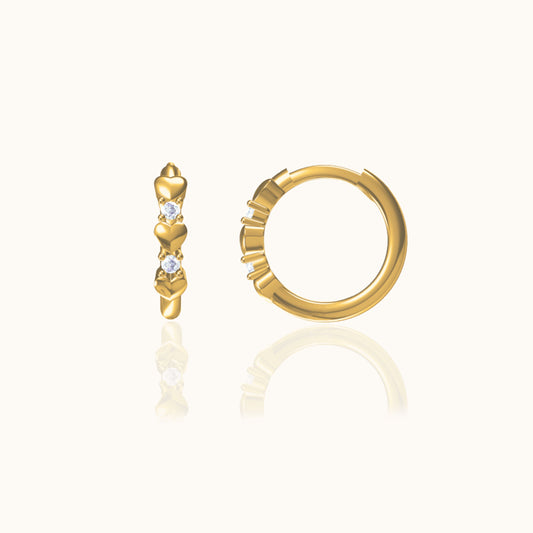 Mini Heart Hoop Earrings
