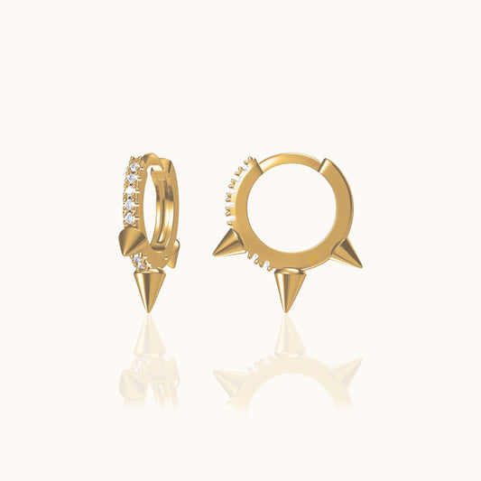 Spike CZ Hoop Earrings