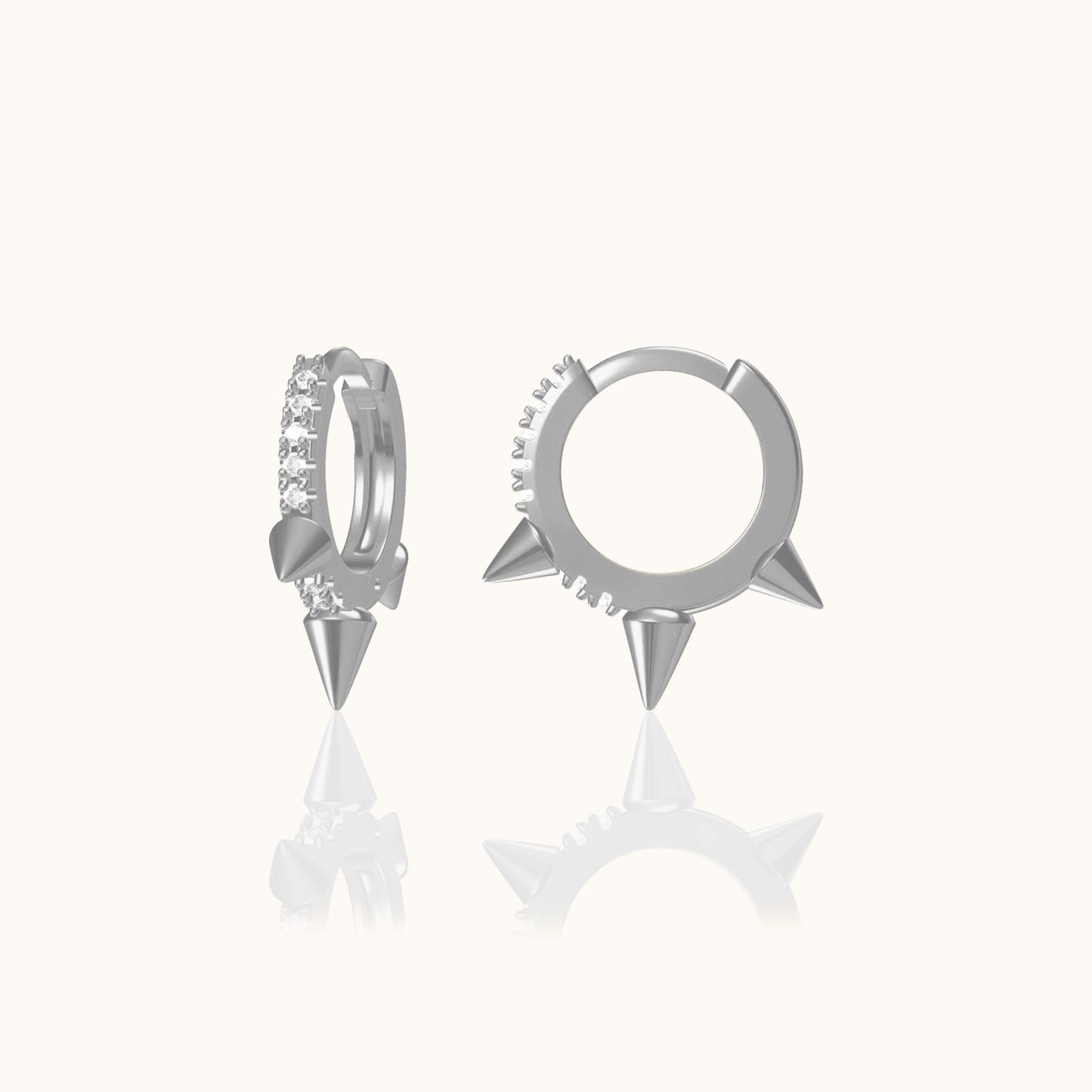 Spike CZ Hoop Earrings