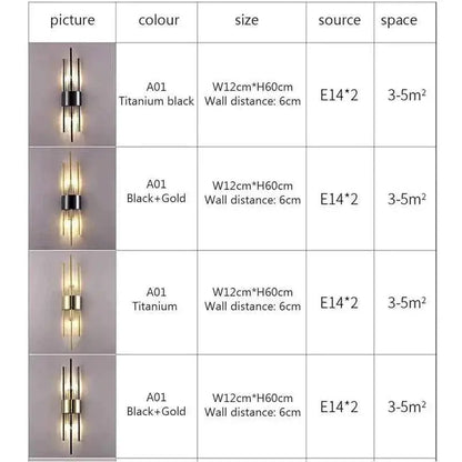Modern LED Crystal Wall Sconce - Luxury K9 Crystal Indoor Wall Lamp for Bedroom & Hallway