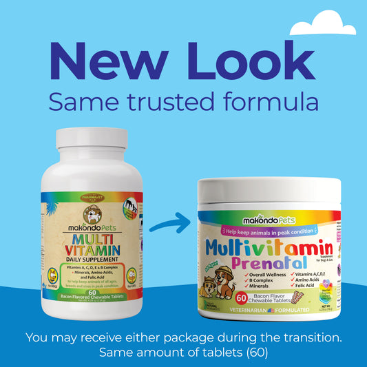 Multivitamin for Dogs & Cats. Prenatal Vitamins. 60 Tabs