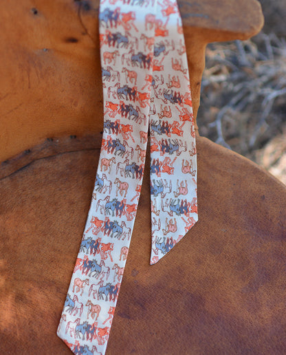 Mustang Meadows Silk Twilly Western Scarf V1 — Final Stock