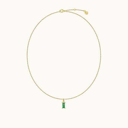 Sage Green Rectangle Gem Necklace
