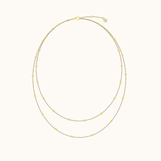 2 in 1 Double Layered Bead Necklace Set