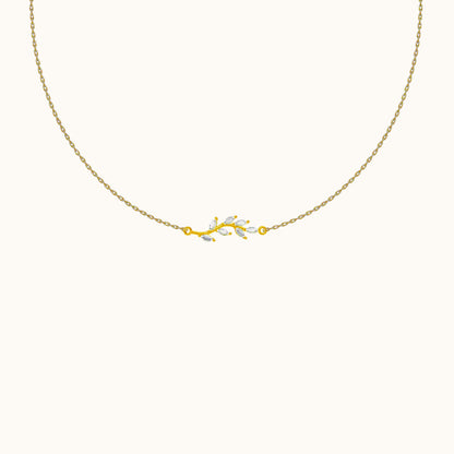 White CZ Leaves Necklace