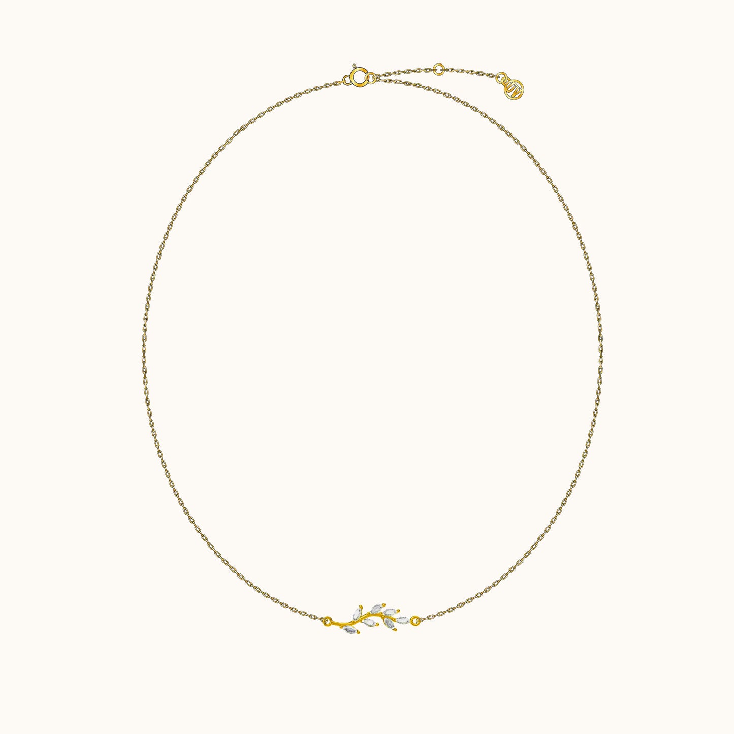White CZ Leaves Necklace