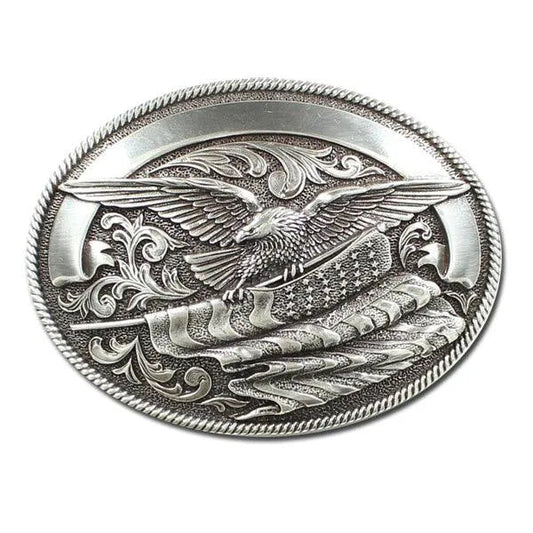Nocona Carrying The Stars And Stripes - Belt Buckle