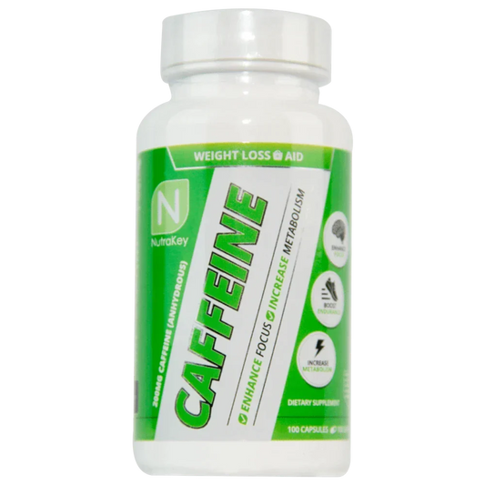 NutraKey Caffeine 200mg, 100 Capsules