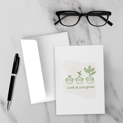 Plant Growth Graduation Card – Blank Inside With Envelope
