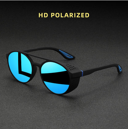 Round Polarized Sunglasses Steampunk Sun Glasses Sports Running Glasses for Fishing Driving for Men Women