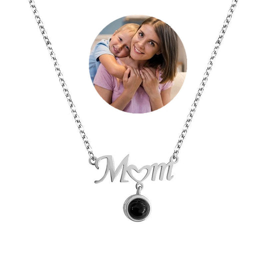 I love you love heart mom mother's Day projection Necklace