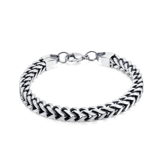 Stainless steel round grinding Cuban bracelet