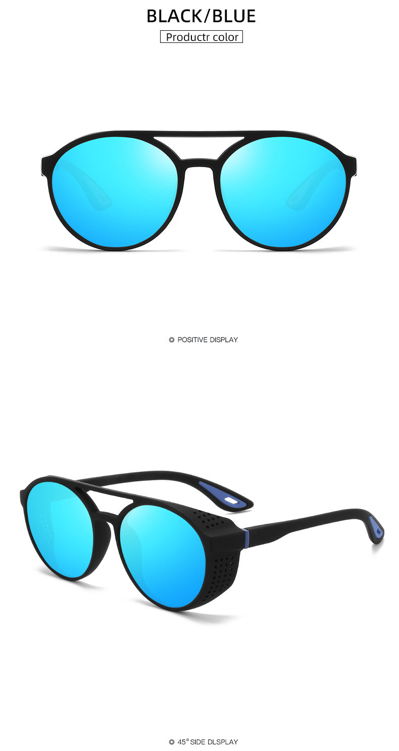 Round Polarized Sunglasses Steampunk Sun Glasses Sports Running Glasses for Fishing Driving for Men Women