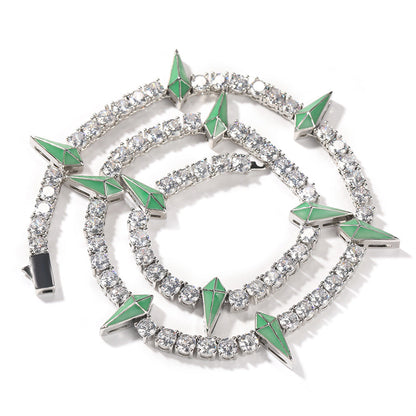 Hip-hop Black Panther zircon tennis chain