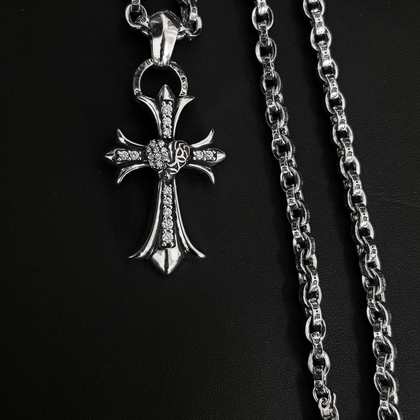 cross love letter chain necklace