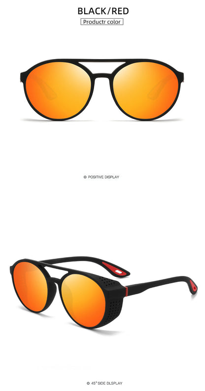 Round Polarized Sunglasses Steampunk Sun Glasses Sports Running Glasses for Fishing Driving for Men Women