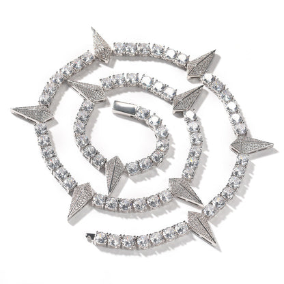 Hip-hop Black Panther zircon tennis chain