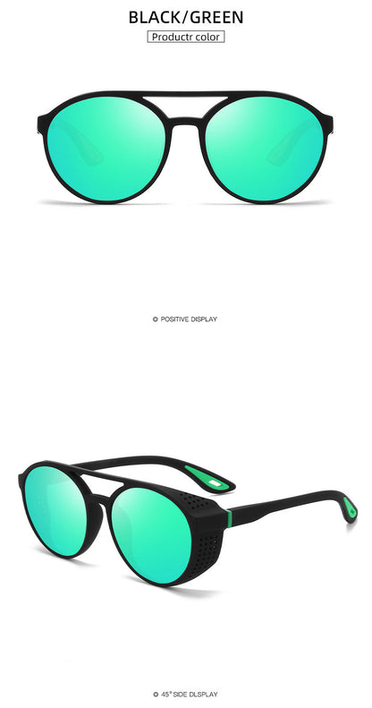 Round Polarized Sunglasses Steampunk Sun Glasses Sports Running Glasses for Fishing Driving for Men Women