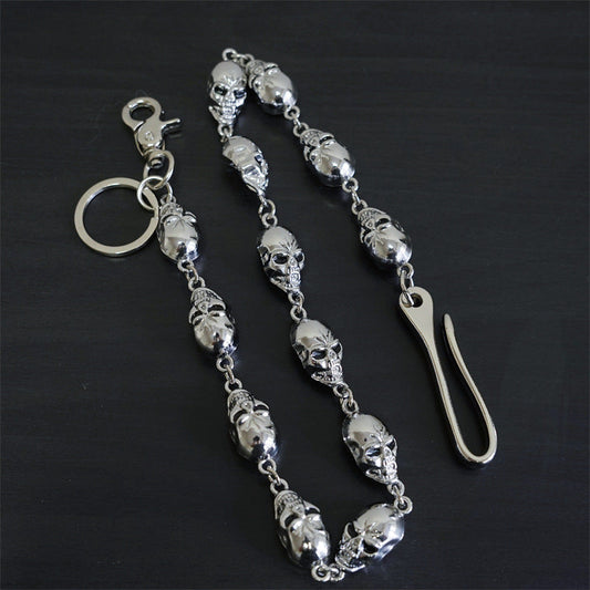 Punk metal big ghost head hip-hop pants chain