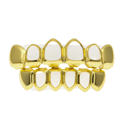 Hip-hop polished braces with gold electroplating