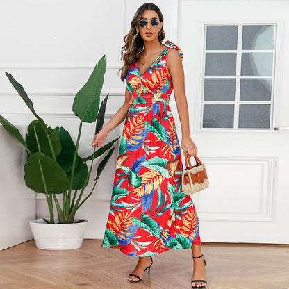 Hawaiian Beach Dress Summer Print Long Skirt Women's Dress