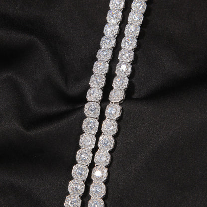 Hip-hop 9mm zircon-encrusted rock candy bracelet