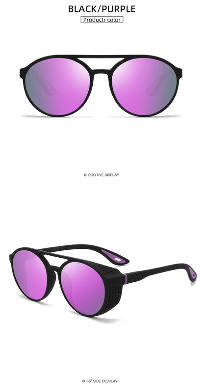 Round Polarized Sunglasses Steampunk Sun Glasses Sports Running Glasses for Fishing Driving for Men Women
