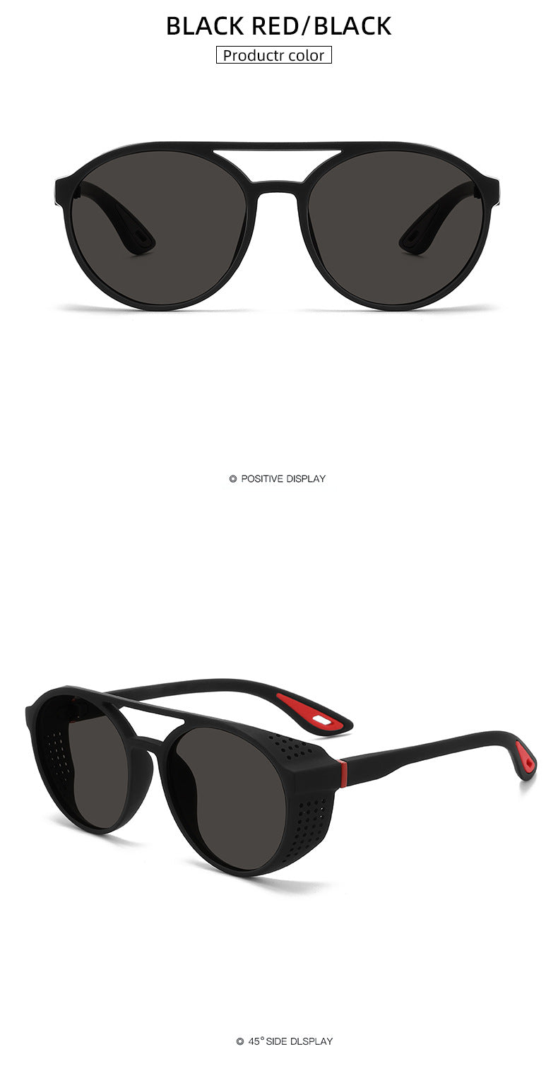 Round Polarized Sunglasses Steampunk Sun Glasses Sports Running Glasses for Fishing Driving for Men Women