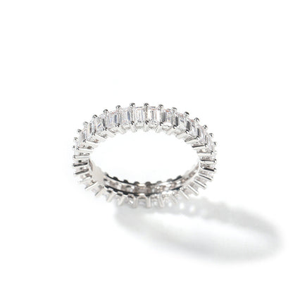 Cool and handsome men's hip-hop diamond-encrusted five-piece ring set