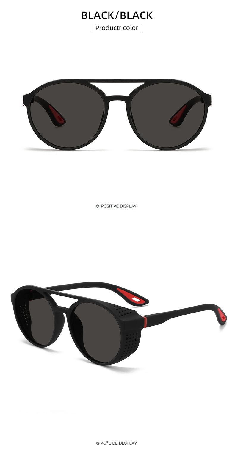 Round Polarized Sunglasses Steampunk Sun Glasses Sports Running Glasses for Fishing Driving for Men Women