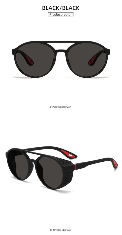 Round Polarized Sunglasses Steampunk Sun Glasses Sports Running Glasses for Fishing Driving for Men Women