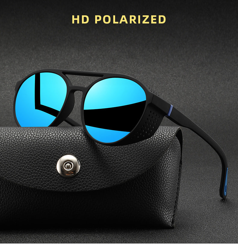 Round Polarized Sunglasses Steampunk Sun Glasses Sports Running Glasses for Fishing Driving for Men Women