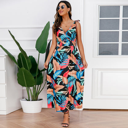 Hawaiian Beach Dress Summer Print Long Skirt Women's Dress