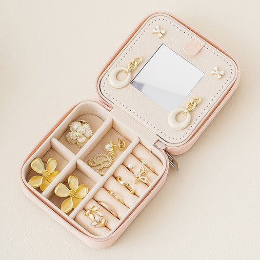 Mirror jewelry storage box for women