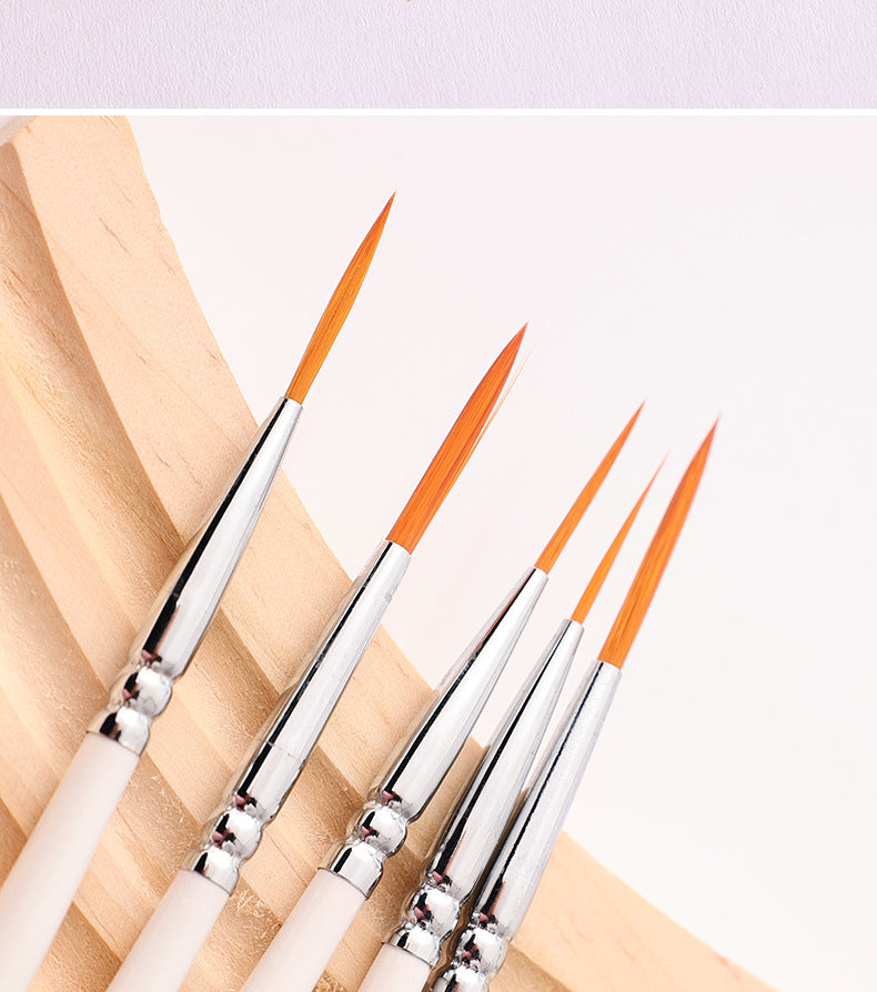 Artist Paint Brush 6 Pcs Set Thin Pen Extra Long Fine Point Liner Tip #000#00#0#1#2#3, Scale Models Nail Acrylic Oil Watercolor
