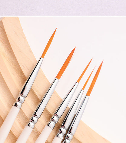 Artist Paint Brush 6 Pcs Set Thin Pen Extra Long Fine Point Liner Tip #000#00#0#1#2#3, Scale Models Nail Acrylic Oil Watercolor