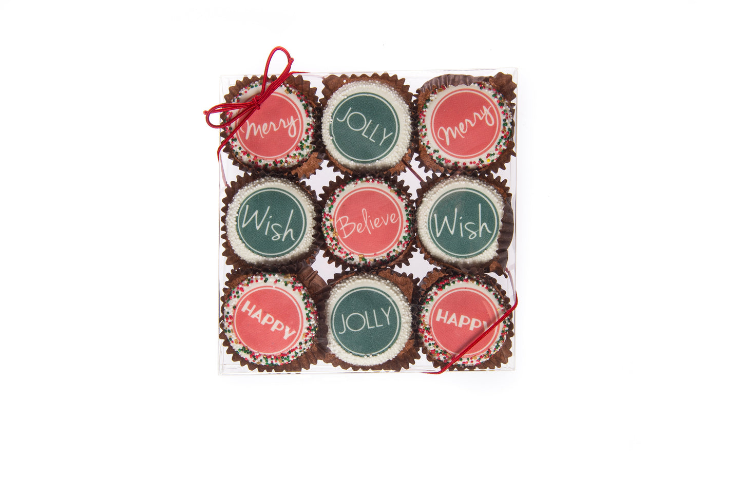 Christmas Hand Dipped & Decorated Sandwich Cookie-Clear Box