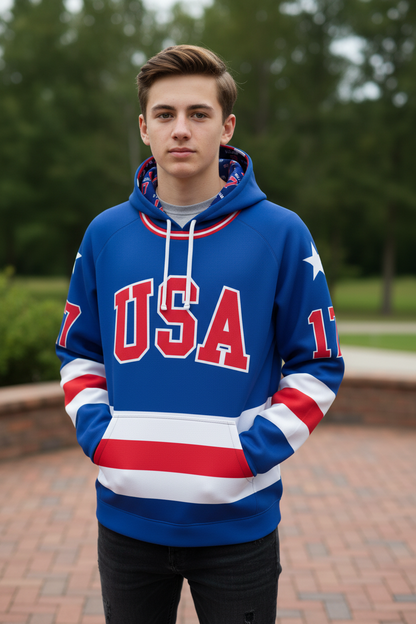 Jack O'Callahan USA Hockey Miracle on Ice 1980 Team Jersey Official Hoodie-Royal